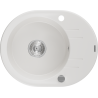 Mexen Kevin granite sink 1-bowl with drainer 586 x 458 mm, white, chrome siphon - 6517581005-20