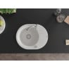 Mexen Kevin 1-bowl granite sink with drainer 586 x 458 mm, white, chrome siphon - 6517581005-20