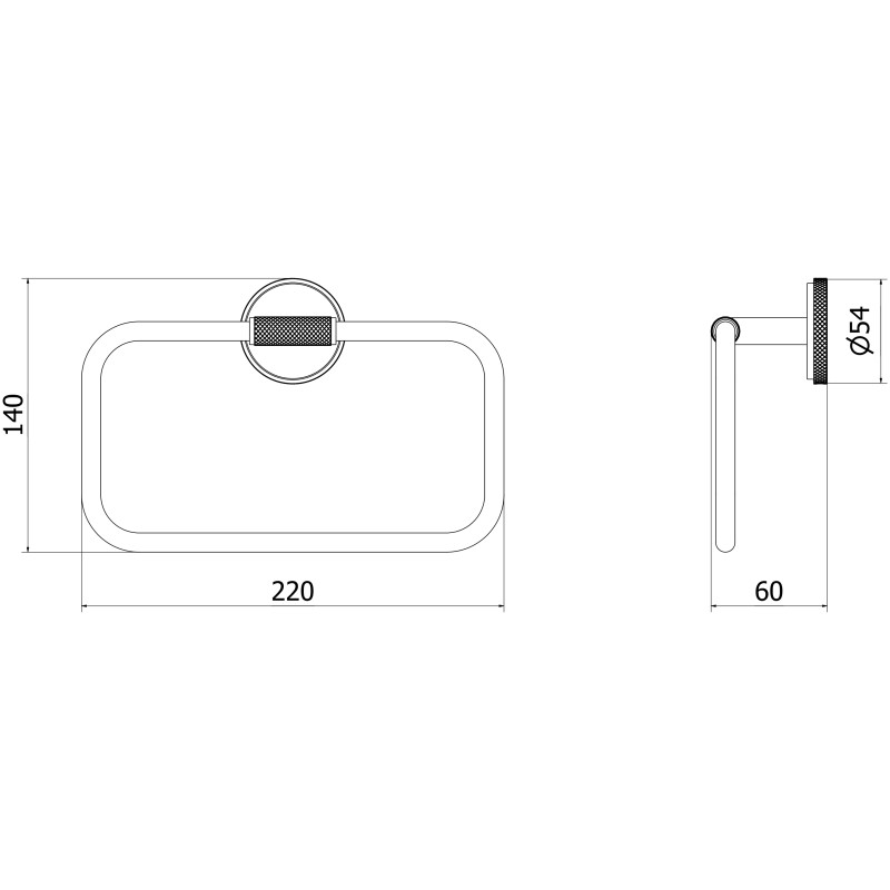 Mexen Gravo towel rack, black chrome - 70A93031-73