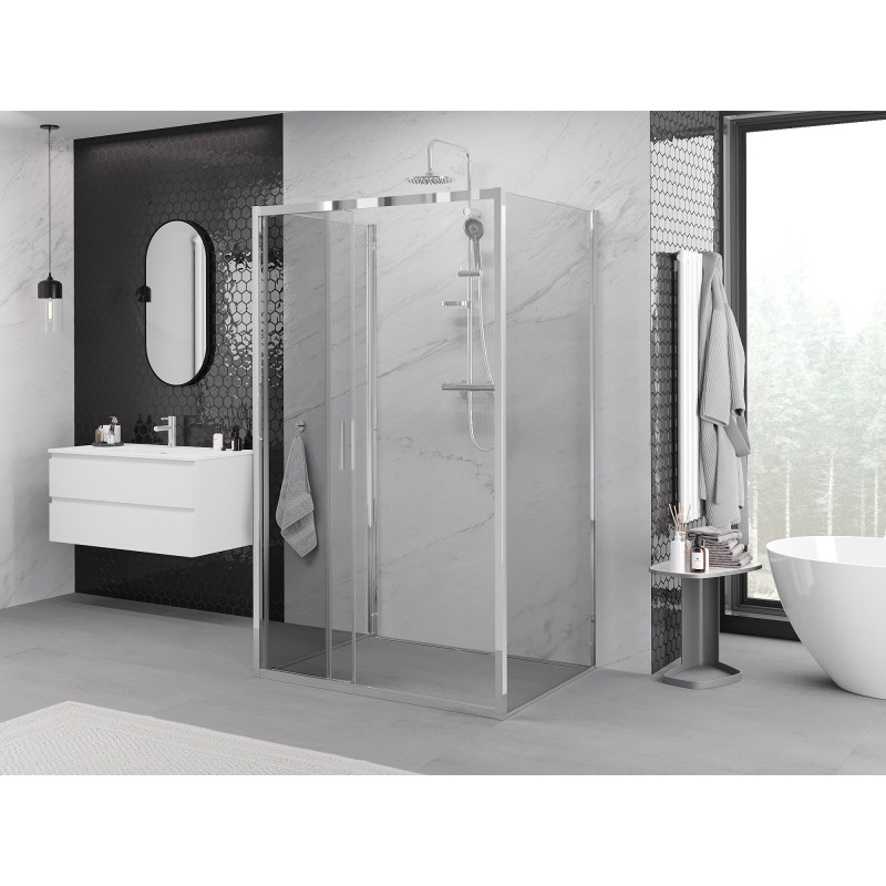 Mexen Exo-3S 3S 3-wall sliding shower cabin 100 x 80 cm, transparent, chrome - 8153-100-080-01-00-3S