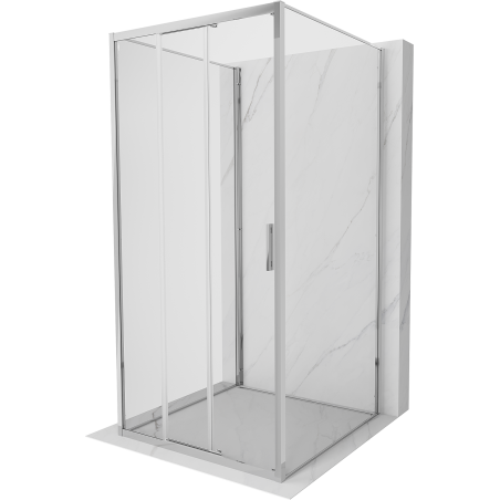 Mexen Exo-3S 3-wall sliding shower cabin 95 x 95 cm, transparent, chrome - 8153-095-095-01-00-3S