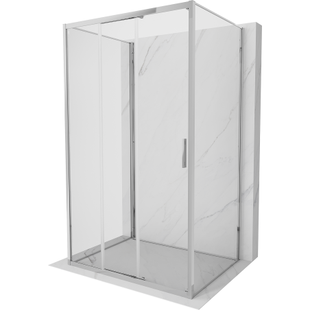 Mexen Exo-3S 3-wall sliding shower cabin 80 x 100 cm, transparent, chrome - 8153-080-100-01-00-3S