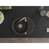 Mexen Kevin granite sink 1-bowl with drainer 586 x 458 mm, black/gold metallic, chrome siphon - 6517581005-75