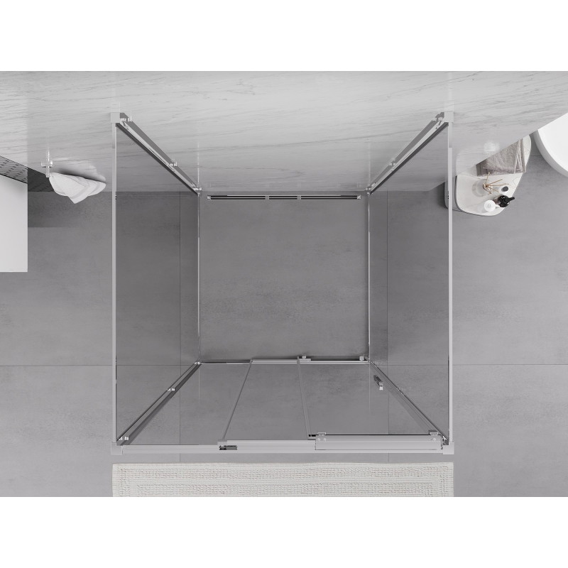 Mexen Exo-3S 3S 3-sided sliding shower cabin 100 x 100 cm, transparent, chrome - 8153-100-100-01-00-3S