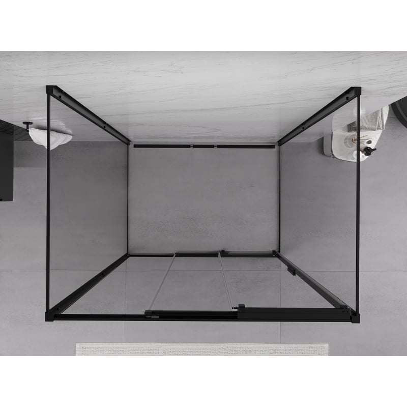 Mexen Exo-3S three-walled sliding shower cabin 95 x 70 cm, transparent, black - 8153-095-070-70-00-3S