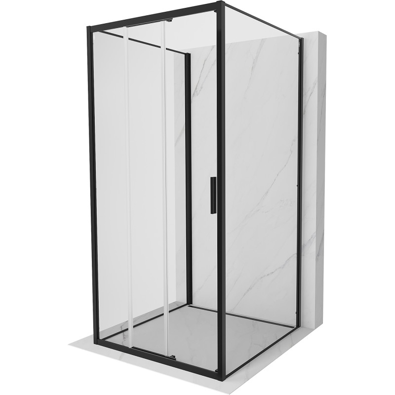 Mexen Exo-3S 3S 3-sided sliding shower cabin 80 x 80 cm, transparent, black - 8153-080-080-70-00-3S