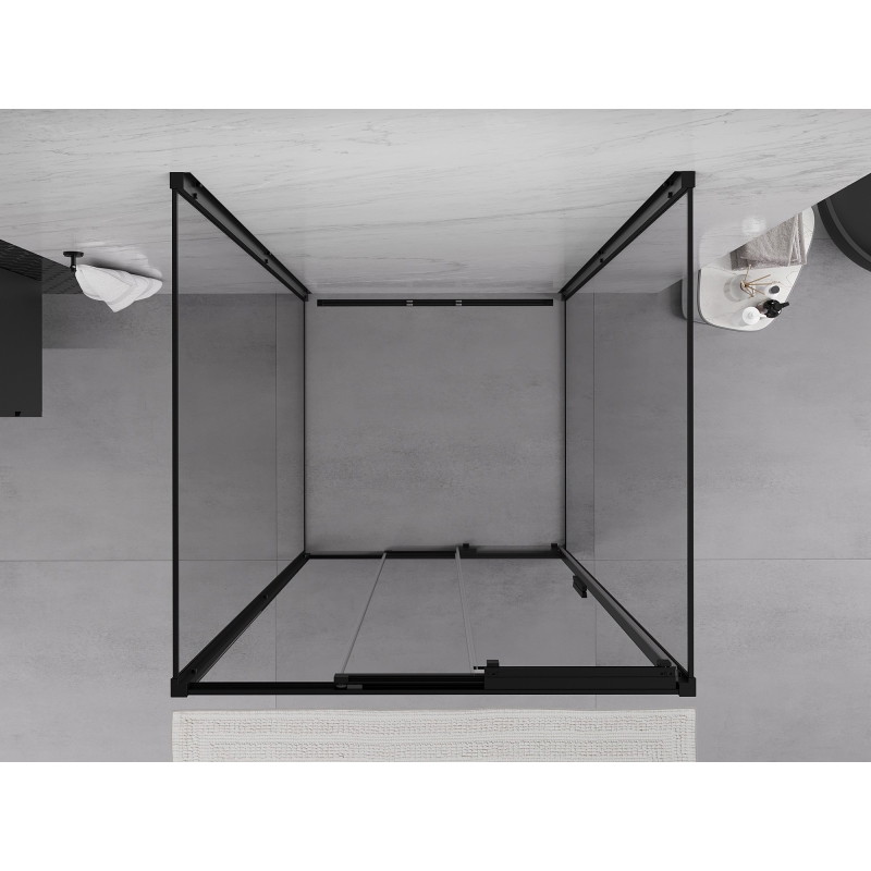 Mexen Exo-3S 3S 3-sided sliding shower cabin 80 x 80 cm, transparent, black - 8153-080-080-70-00-3S