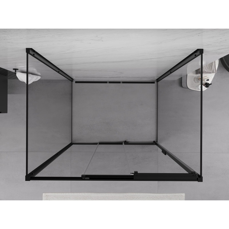 Mexen Exo-3S 3S 3-sided sliding shower cabin 100 x 80 cm, transparent, black - 8153-100-080-70-00-3S