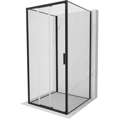 Mexen Exo-3S 3-wall sliding shower cabin 95 x 95 cm, transparent, black - 8153-095-095-70-00-3S