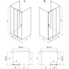 Mexen Exo-3S 3-wall Sliding Shower Enclosure 90 x 100 cm, Transparent, Black - 8153-090-100-70-00-3S