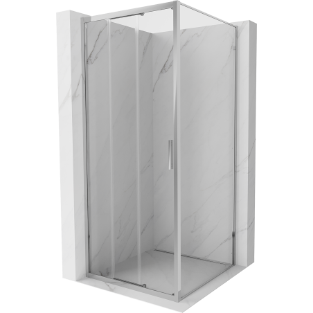 Mexen Exo-3S sliding shower cabin 100 x 100 cm, transparent, chrome - 8153-100-100-01-00