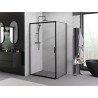 Mexen Exo-3S sliding shower cabin 80 x 75 cm, transparent, black - 8153-080-075-70-00