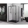 Mexen Exo-3S sliding shower cabin 80 x 75 cm, transparent, black - 8153-080-075-70-00