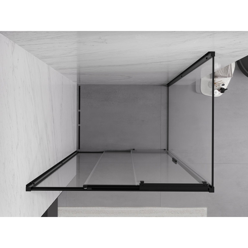 Mexen Exo-3S sliding shower cabin 80 x 75 cm, transparent, black - 8153-080-075-70-00