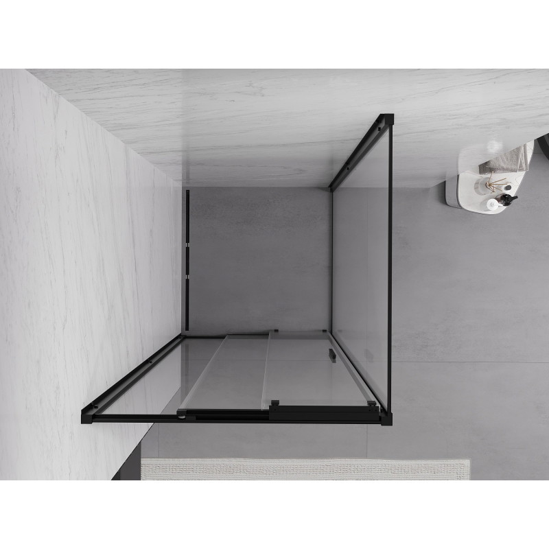 Mexen Exo-3S sliding shower cabin 80 x 80 cm, transparent, black - 8153-080-080-70-00