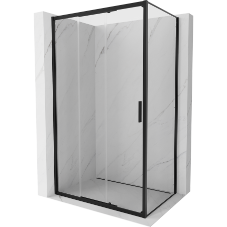 Mexen Exo-3S sliding shower cabin 100 x 80 cm, transparent, black - 8153-100-080-70-00