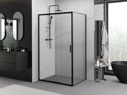 Mexen Exo sliding shower cabin 100 x 80 cm, transparent, black - 8153-100-080-70-00