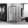 Mexen Exo-3S sliding shower cabin 80 x 90 cm, transparent, black - 8153-080-090-70-00