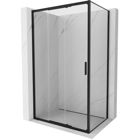 Mexen Exo-3S sliding shower cabin 80 x 90 cm, transparent, black - 8153-080-090-70-00
