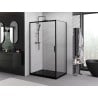 Mexen Exo-3S sliding shower cabin 80 x 90 cm, transparent, black - 8153-080-090-70-00