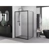 Mexen Exo-3S sliding shower cabin 80 x 90 cm, transparent, black - 8153-080-090-70-00