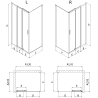 Mexen Exo-3S sliding shower cabin 80 x 90 cm, transparent, black - 8153-080-090-70-00
