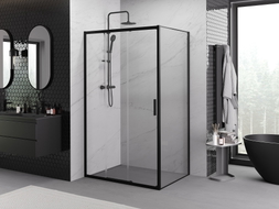 Mexen Exo-3S sliding shower cabin 80 x 100 cm, transparent, black - 8153-080-100-70-00