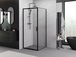 Mexen Exo-3S sliding shower cabin 100 x 100 cm, transparent, black - 8153-100-100-70-00