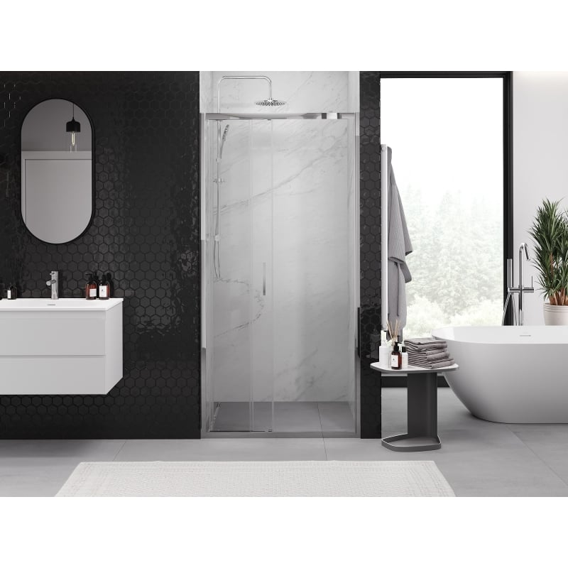 Mexen Exo-3S sliding shower door 70 cm, transparent, chrome - 8153-070-000-01-00