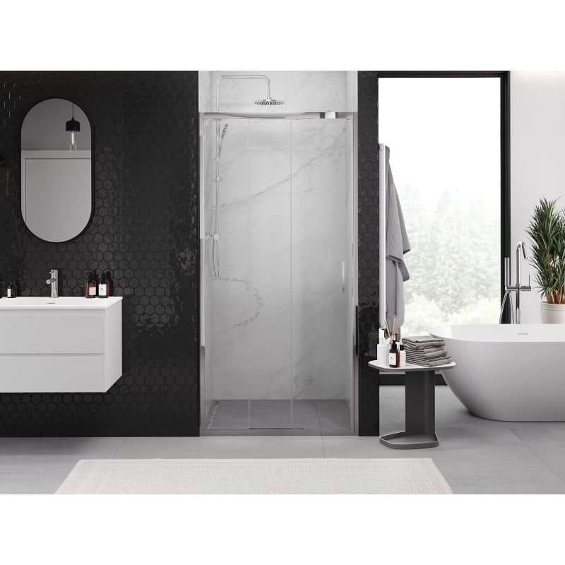 Mexen Exo-3S sliding shower door 70 cm, transparent, chrome - 8153-070-000-01-00