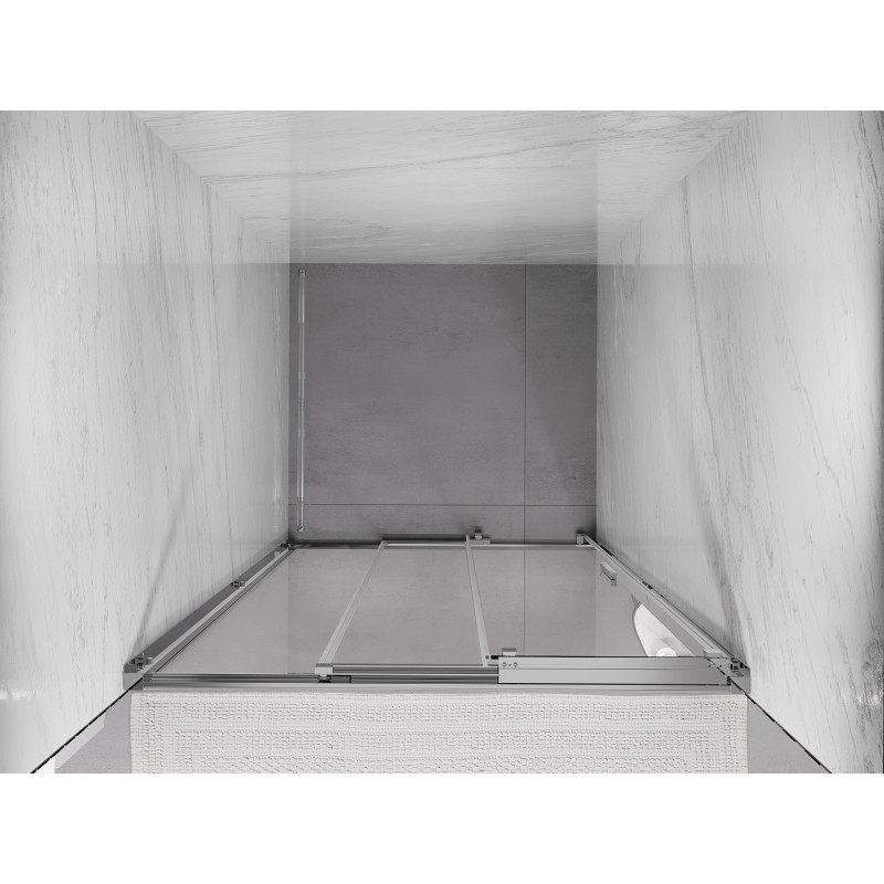 Mexen Exo-3S sliding shower door 80 cm, transparent, chrome - 8153-080-000-01-00
