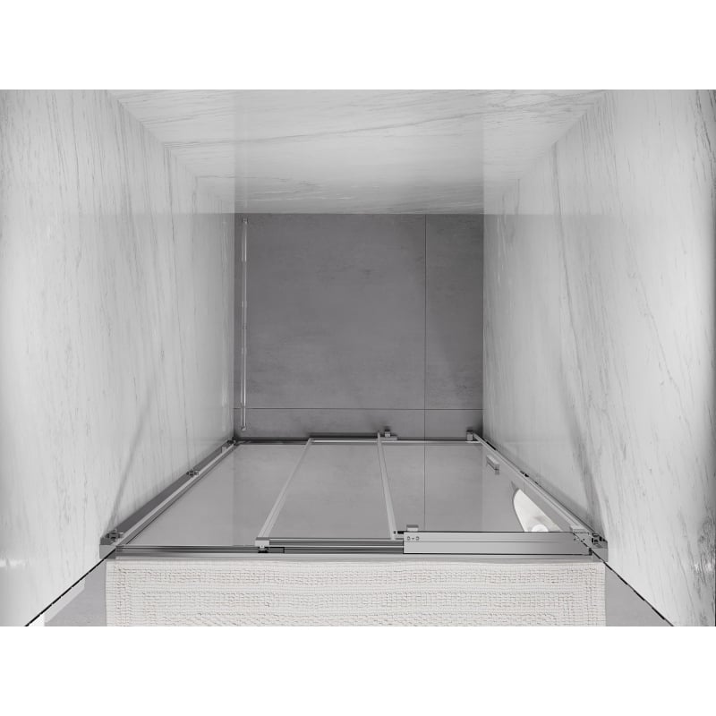Mexen Exo-3S 90 cm sliding shower door, transparent, chrome - 8153-090-000-01-00