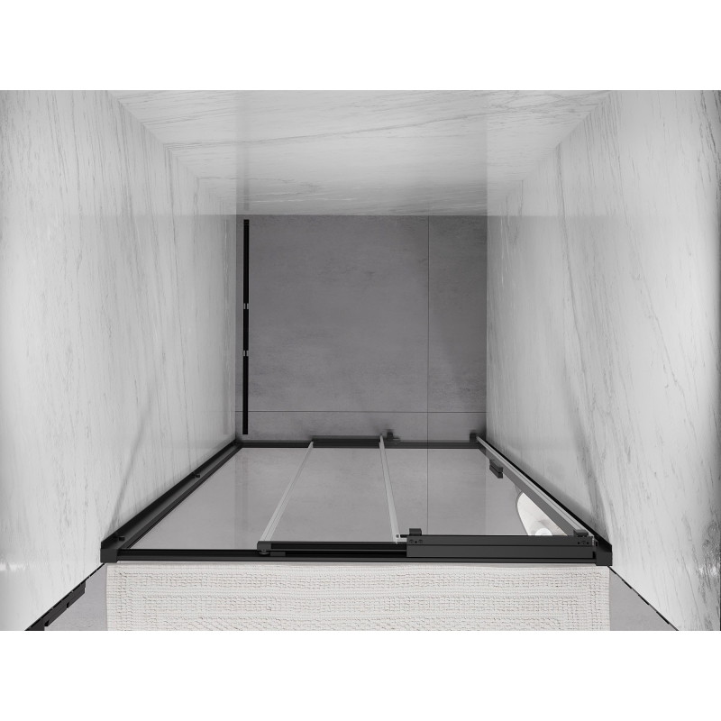 Mexen Exo-3S sliding shower door 95 cm, transparent, black - 8153-095-000-70-00