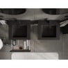 Mexen Orio 50 cm bathroom cabinet with Otis sink, 1 drawer, black gloss/matte black - 91A10-05023-1-BF70-W18M71
