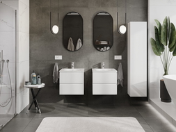 Mexen Orio bathroom cabinet 50 cm with Vela basin, 2 drawers, white gloss - 91A10-05047-2-BFF00-W23M00
