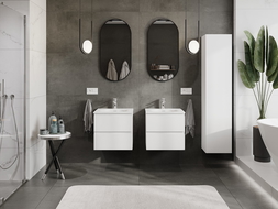 Mexen Orio bathroom cabinet 50 cm with Vela sink, 2 drawers, white matt - 91A10-05047-2-BFF01-W23M01