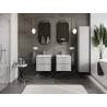 Mexen Orio bathroom cabinet 50 cm with Vela washbasin, 2 drawers, grey matte/white matte - 91A10-05047-2-BFF62-W23M01