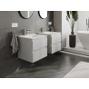 Mexen Orio bathroom cabinet 50 cm with Vela washbasin, 2 drawers, grey matte/white matte - 91A10-05047-2-BFF62-W23M01