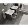 Mexen Orio bathroom cabinet 50 cm with Vela washbasin, 2 drawers, matte graphite/white matte - 91A10-05047-2-BFF66-W23M01