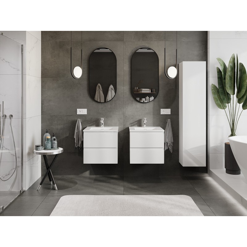 Mexen Orio 50 cm Bathroom Cabinet with Otis Sink, 2 Drawers, White Gloss - 91A10-05047-2-BFF00-W18M00