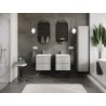 Mexen Orio bathroom cabinet 50 cm with Otis washbasin, 2 drawers, grey matte/white matte - 91A10-05047-2-BFF62-W18M01