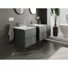 Mexen Orio 50 cm Bathroom Cabinet with Otis Washbasin, 2 Drawers, Matte Graphite/Matte White - 91A10-05047-2-BFF66-W18M01