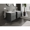 Mexen Orio bathroom cabinet 50 cm with sink Otis, 2 drawers, graphite matte/white matte - 91A10-05047-2-BFF66-W18M01