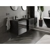 Mexen Orio 50 cm Bathroom Cabinet with Otis Sink, 2 Drawers, Black Gloss/Black Matte - 91A10-05047-2-BFF70-W18M71