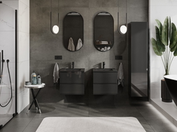 Mexen Orio 50 cm Bathroom Cabinet with Sink Otis, 2 Drawers, Black Gloss/Black Matte - 91A10-05047-2-BFF70-W18M71
