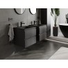 Mexen Orio bathroom cabinet 50 cm with Otis washbasin, 2 drawers, black matte - 91A10-05047-2-BFF71-W18M71