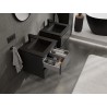 Mexen Orio bathroom cabinet 50 cm with Otis washbasin, 2 drawers, black matte - 91A10-05047-2-BFF71-W18M71