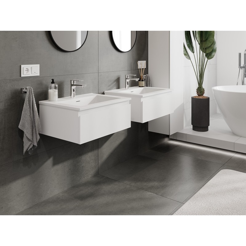 Mexen Orio Bathroom Cabinet 60 cm with Otis Sink, 1 Drawer, White Matte - 91A10-06023-1-BF01-W18M01