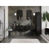 Mexen Orio 60 cm bathroom cabinet with Otis sink, 1 drawer, black gloss/black matte - 91A10-06023-1-BF70-W18M71