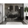 Mexen Orio bathroom cabinet 60 cm with Otis washbasin, 1 drawer, black gloss/black matte - 91A10-06023-1-BF70-W18M71